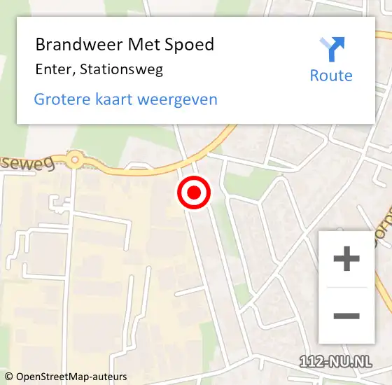 Locatie op kaart van de 112 melding: Brandweer Met Spoed Naar Enter, Stationsweg op 10 december 2022 15:23