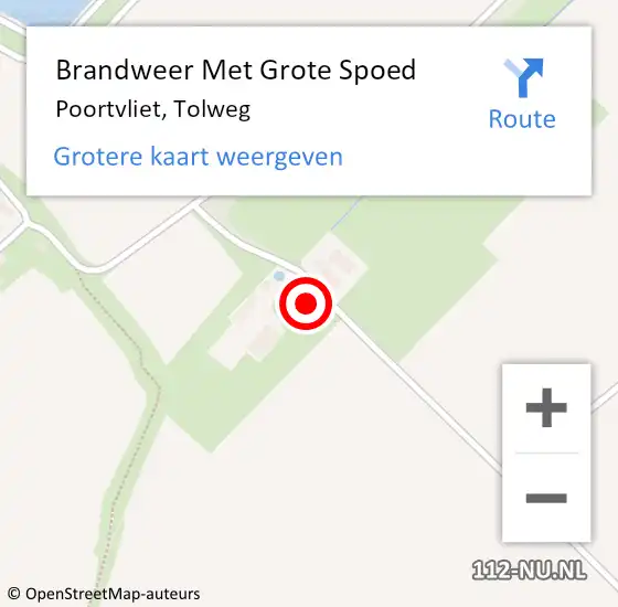 Locatie op kaart van de 112 melding: Brandweer Met Grote Spoed Naar Poortvliet, Tolweg op 10 december 2022 16:22