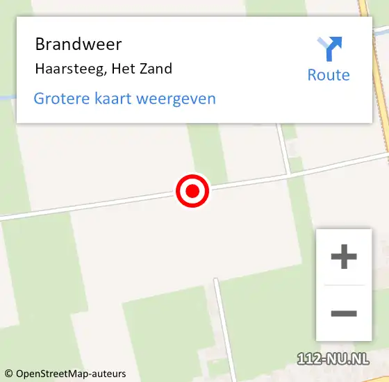 Locatie op kaart van de 112 melding: Brandweer Haarsteeg, Het Zand op 7 augustus 2014 21:13