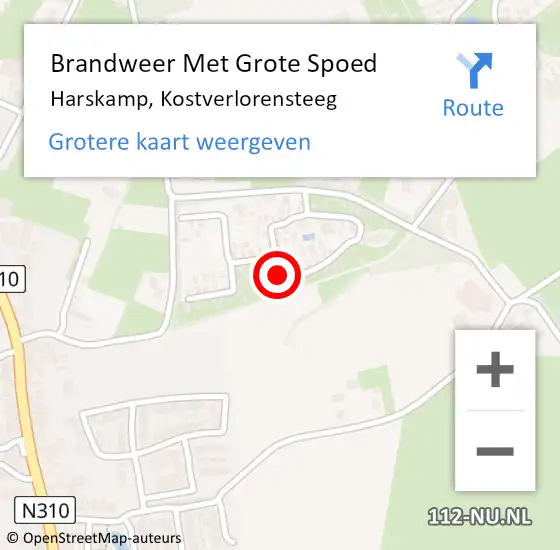 Locatie op kaart van de 112 melding: Brandweer Met Grote Spoed Naar Harskamp, Kostverlorensteeg op 10 december 2022 17:51