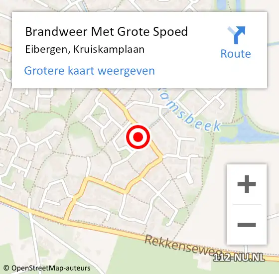 Locatie op kaart van de 112 melding: Brandweer Met Grote Spoed Naar Eibergen, Kruiskamplaan op 10 december 2022 17:55