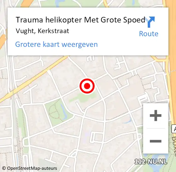 Locatie op kaart van de 112 melding: Trauma helikopter Met Grote Spoed Naar Vught, Kerkstraat op 10 december 2022 20:52