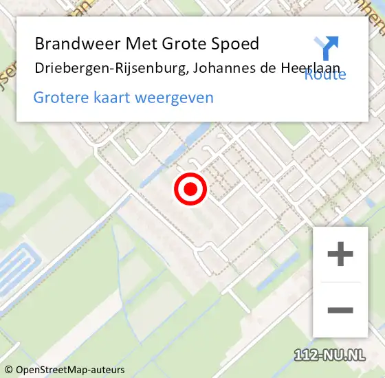 Locatie op kaart van de 112 melding: Brandweer Met Grote Spoed Naar Driebergen-Rijsenburg, Johannes de Heerlaan op 10 december 2022 23:27