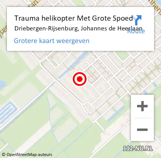 Locatie op kaart van de 112 melding: Trauma helikopter Met Grote Spoed Naar Driebergen-Rijsenburg, Johannes de Heerlaan op 10 december 2022 23:28