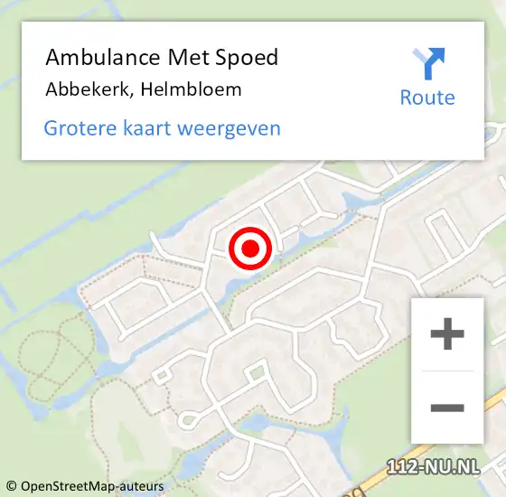 Locatie op kaart van de 112 melding: Ambulance Met Spoed Naar Abbekerk, Helmbloem op 11 december 2022 00:02