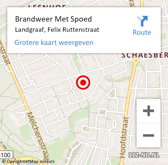 Locatie op kaart van de 112 melding: Brandweer Met Spoed Naar Landgraaf, Felix Ruttenstraat op 11 december 2022 01:57