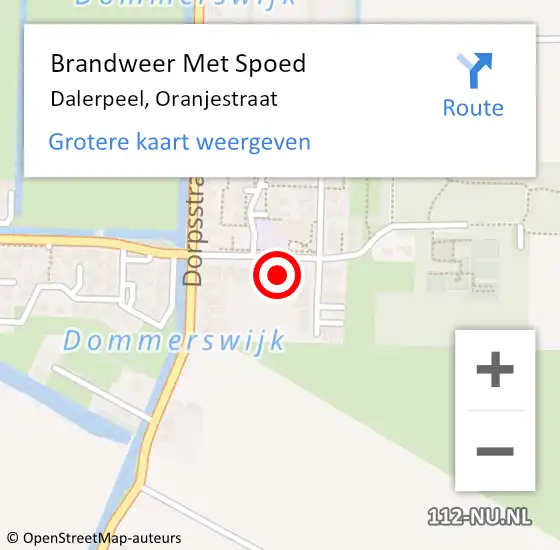 Locatie op kaart van de 112 melding: Brandweer Met Spoed Naar Dalerpeel, Oranjestraat op 11 december 2022 01:59