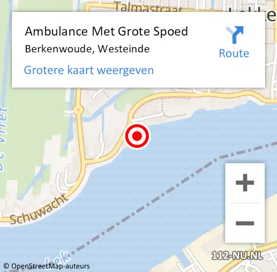 Locatie op kaart van de 112 melding: Ambulance Met Grote Spoed Naar Berkenwoude, Westeinde op 11 december 2022 02:37