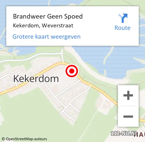 Locatie op kaart van de 112 melding: Brandweer Geen Spoed Naar Kekerdom, Weverstraat op 7 augustus 2014 22:26