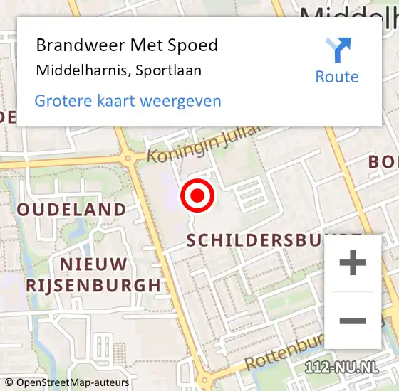 Locatie op kaart van de 112 melding: Brandweer Met Spoed Naar Middelharnis, Sportlaan op 11 december 2022 04:00