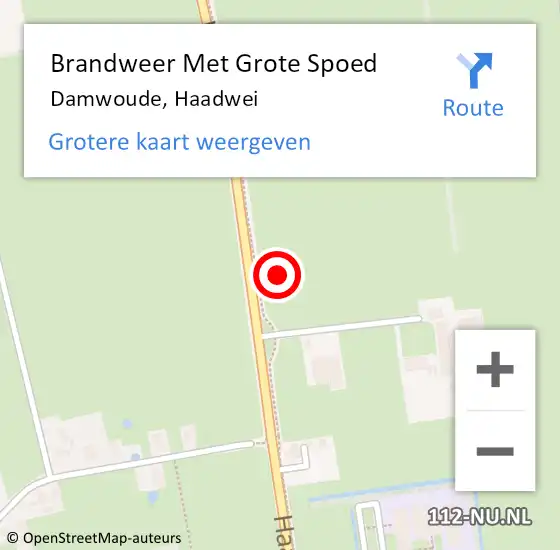 Locatie op kaart van de 112 melding: Brandweer Met Grote Spoed Naar Damwoude, Haadwei op 11 december 2022 05:25