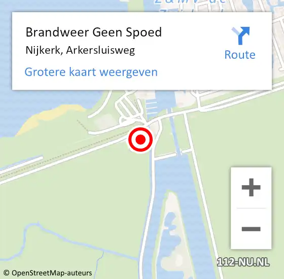Locatie op kaart van de 112 melding: Brandweer Geen Spoed Naar Nijkerk, Arkersluisweg op 11 december 2022 07:47