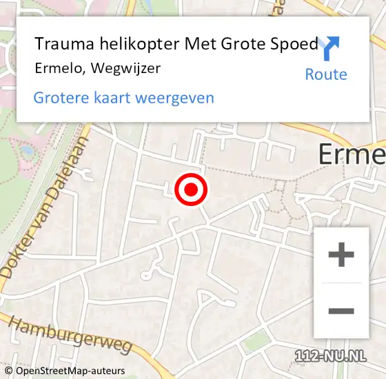 Locatie op kaart van de 112 melding: Trauma helikopter Met Grote Spoed Naar Ermelo, Wegwijzer op 11 december 2022 09:23
