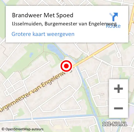 Locatie op kaart van de 112 melding: Brandweer Met Spoed Naar IJsselmuiden, Burgemeester van Engelenweg op 11 december 2022 09:26