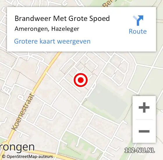 Locatie op kaart van de 112 melding: Brandweer Met Grote Spoed Naar Amerongen, Hazeleger op 11 december 2022 09:41