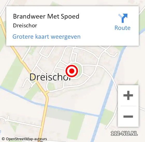 Locatie op kaart van de 112 melding: Brandweer Met Spoed Naar Dreischor op 7 augustus 2014 23:00