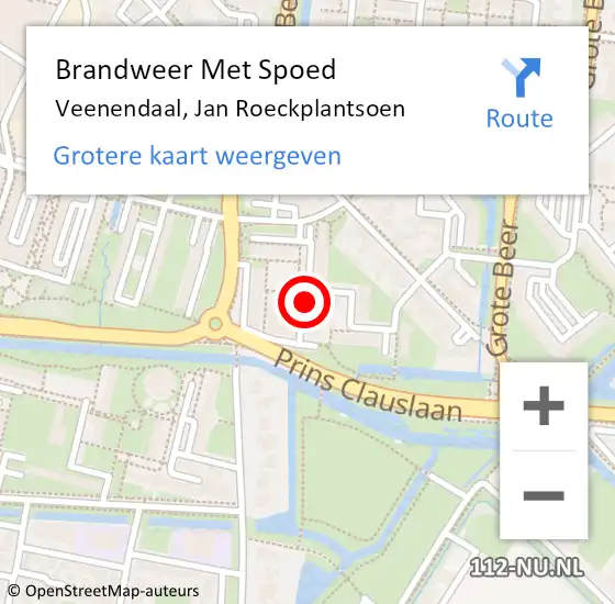 Locatie op kaart van de 112 melding: Brandweer Met Spoed Naar Veenendaal, Jan Roeckplantsoen op 11 december 2022 11:26