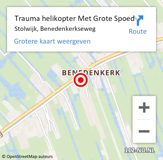 Locatie op kaart van de 112 melding: Trauma helikopter Met Grote Spoed Naar Stolwijk, Benedenkerkseweg op 11 december 2022 11:48