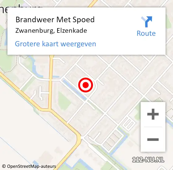 Locatie op kaart van de 112 melding: Brandweer Met Spoed Naar Zwanenburg, Elzenkade op 11 december 2022 13:26