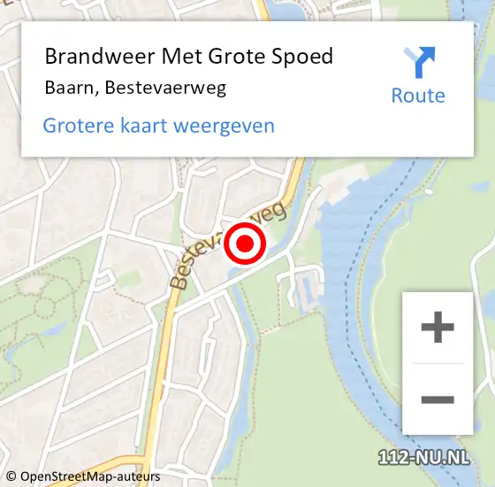 Locatie op kaart van de 112 melding: Brandweer Met Grote Spoed Naar Baarn, Bestevaerweg op 11 december 2022 13:31