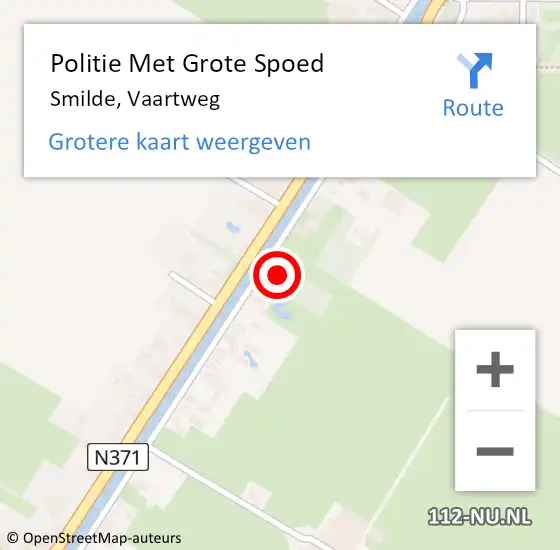 Locatie op kaart van de 112 melding: Politie Met Grote Spoed Naar Smilde, Vaartweg op 11 december 2022 13:58