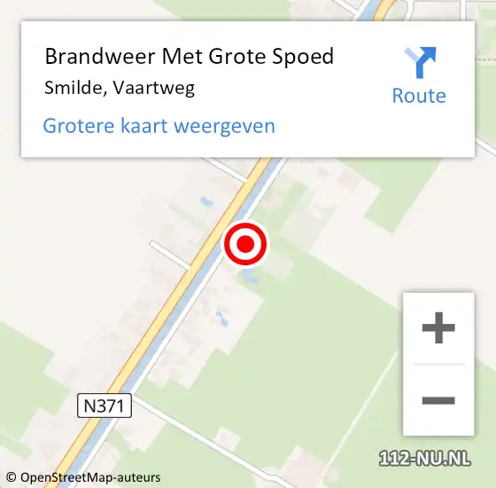 Locatie op kaart van de 112 melding: Brandweer Met Grote Spoed Naar Smilde, Vaartweg op 11 december 2022 13:59