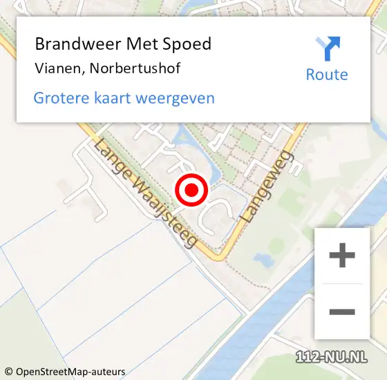 Locatie op kaart van de 112 melding: Brandweer Met Spoed Naar Vianen, Norbertushof op 11 december 2022 15:12