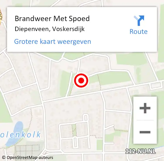 Locatie op kaart van de 112 melding: Brandweer Met Spoed Naar Diepenveen, Voskersdijk op 11 december 2022 15:29