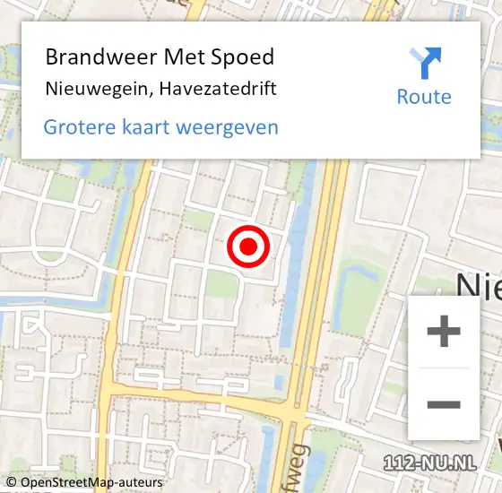 Locatie op kaart van de 112 melding: Brandweer Met Spoed Naar Nieuwegein, Havezatedrift op 11 december 2022 16:24