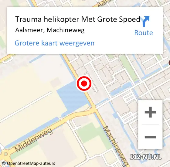 Locatie op kaart van de 112 melding: Trauma helikopter Met Grote Spoed Naar Aalsmeer, Machineweg op 11 december 2022 16:53