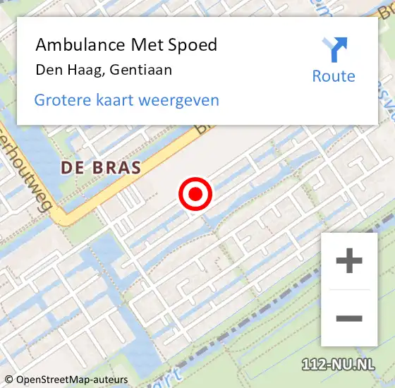 Locatie op kaart van de 112 melding: Ambulance Met Spoed Naar Nootdorp, Gentiaan op 11 december 2022 17:33