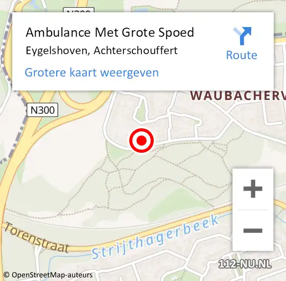 Locatie op kaart van de 112 melding: Ambulance Met Grote Spoed Naar Eygelshoven, Achterschouffert op 8 augustus 2014 00:11