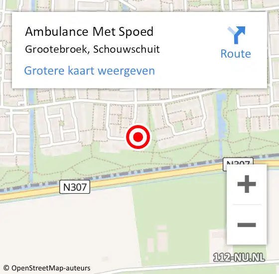 Locatie op kaart van de 112 melding: Ambulance Met Spoed Naar Grootebroek, Schouwschuit op 11 december 2022 19:09