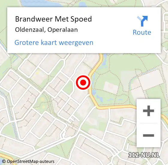 Locatie op kaart van de 112 melding: Brandweer Met Spoed Naar Oldenzaal, Operalaan op 11 december 2022 20:35