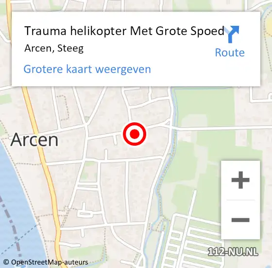 Locatie op kaart van de 112 melding: Trauma helikopter Met Grote Spoed Naar Arcen, Steeg op 11 december 2022 22:08