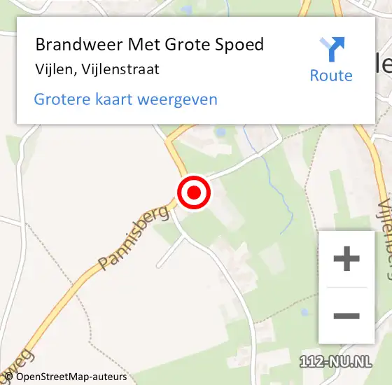 Locatie op kaart van de 112 melding: Brandweer Met Grote Spoed Naar Vijlen, Vijlenstraat op 11 december 2022 23:30