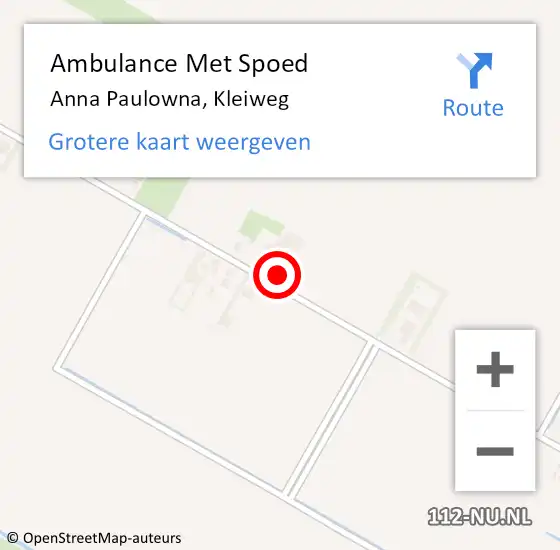 Locatie op kaart van de 112 melding: Ambulance Met Spoed Naar Anna Paulowna, Kleiweg op 12 december 2022 00:08