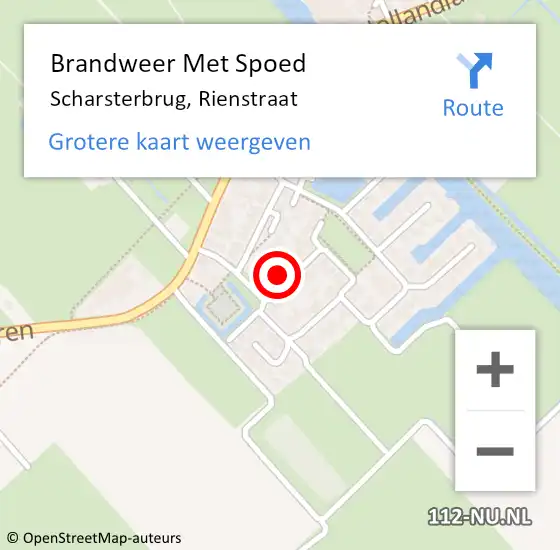 Locatie op kaart van de 112 melding: Brandweer Met Spoed Naar Scharsterbrug, Rienstraat op 12 december 2022 00:29