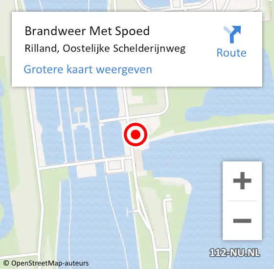 Locatie op kaart van de 112 melding: Brandweer Met Spoed Naar Rilland, Oostelijke Schelderijnweg op 12 december 2022 01:16