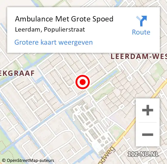 Locatie op kaart van de 112 melding: Ambulance Met Grote Spoed Naar Leerdam, Populierstraat op 12 december 2022 03:38