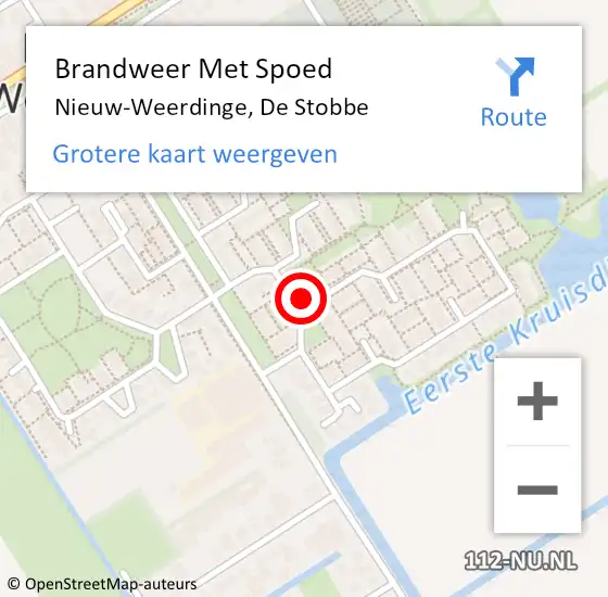 Locatie op kaart van de 112 melding: Brandweer Met Spoed Naar Nieuw-Weerdinge, De Stobbe op 8 augustus 2014 01:28