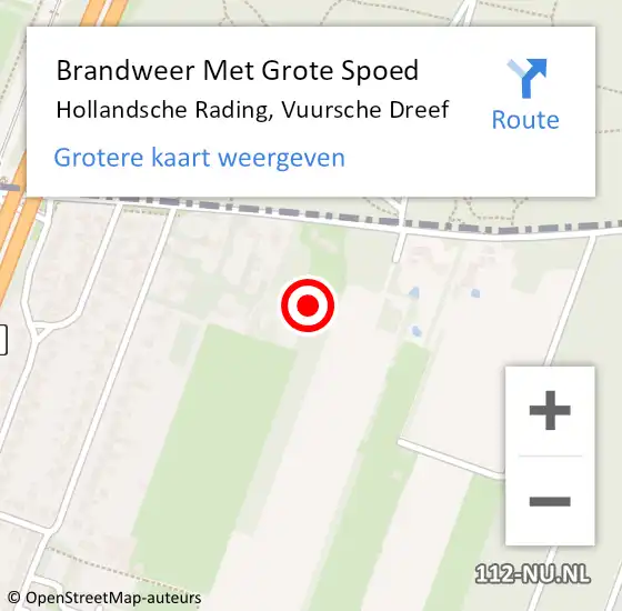 Locatie op kaart van de 112 melding: Brandweer Met Grote Spoed Naar Hollandsche Rading, Vuursche Dreef op 12 december 2022 05:24