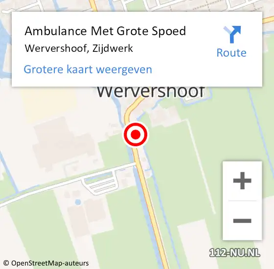 Locatie op kaart van de 112 melding: Ambulance Met Grote Spoed Naar Wervershoof, Zijdwerk op 12 december 2022 05:39