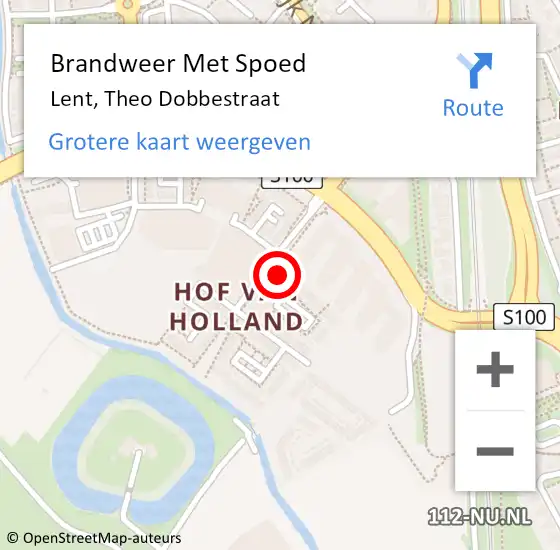 Locatie op kaart van de 112 melding: Brandweer Met Spoed Naar Lent, Theo Dobbestraat op 12 december 2022 05:44