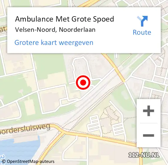 Locatie op kaart van de 112 melding: Ambulance Met Grote Spoed Naar Velsen-Noord, Noorderlaan op 12 december 2022 08:32