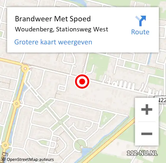 Locatie op kaart van de 112 melding: Brandweer Met Spoed Naar Woudenberg, Stationsweg West op 12 december 2022 09:25