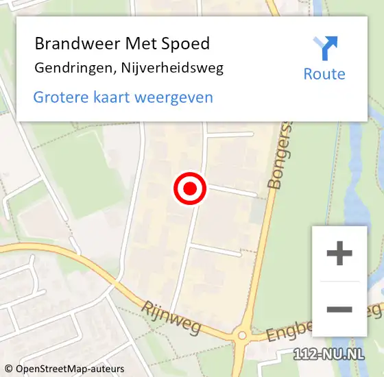 Locatie op kaart van de 112 melding: Brandweer Met Spoed Naar Gendringen, Nijverheidsweg op 12 december 2022 09:58