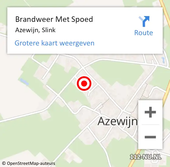 Locatie op kaart van de 112 melding: Brandweer Met Spoed Naar Azewijn, Slink op 12 december 2022 10:03