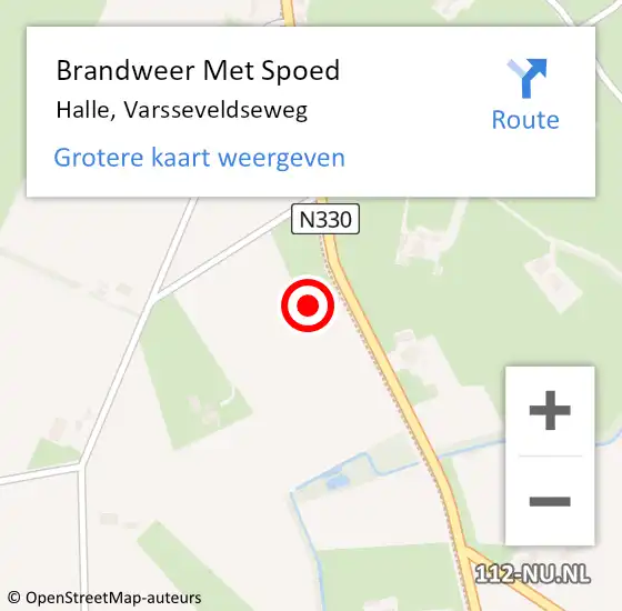 Locatie op kaart van de 112 melding: Brandweer Met Spoed Naar Halle, Varsseveldseweg op 12 december 2022 10:11