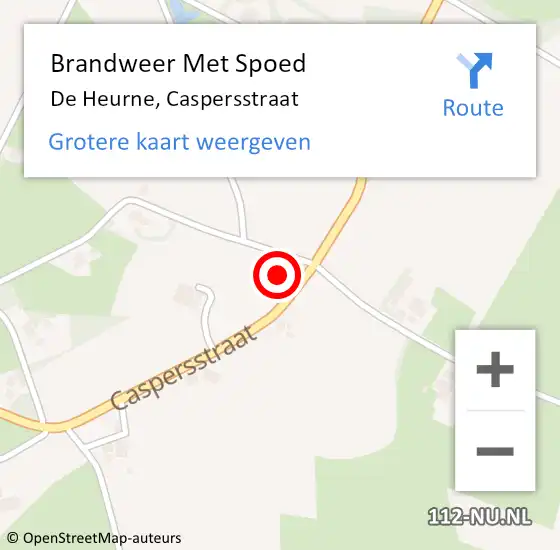 Locatie op kaart van de 112 melding: Brandweer Met Spoed Naar De Heurne, Caspersstraat op 12 december 2022 10:19